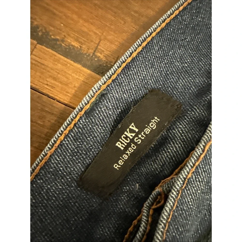 True Religion Jeans Mens Size 40 Blue Denim Stretch Ricky Relaxed Straight Leg